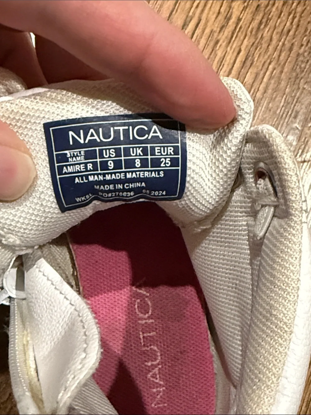 Nautica Kids White and Pink High-Top Sneakers